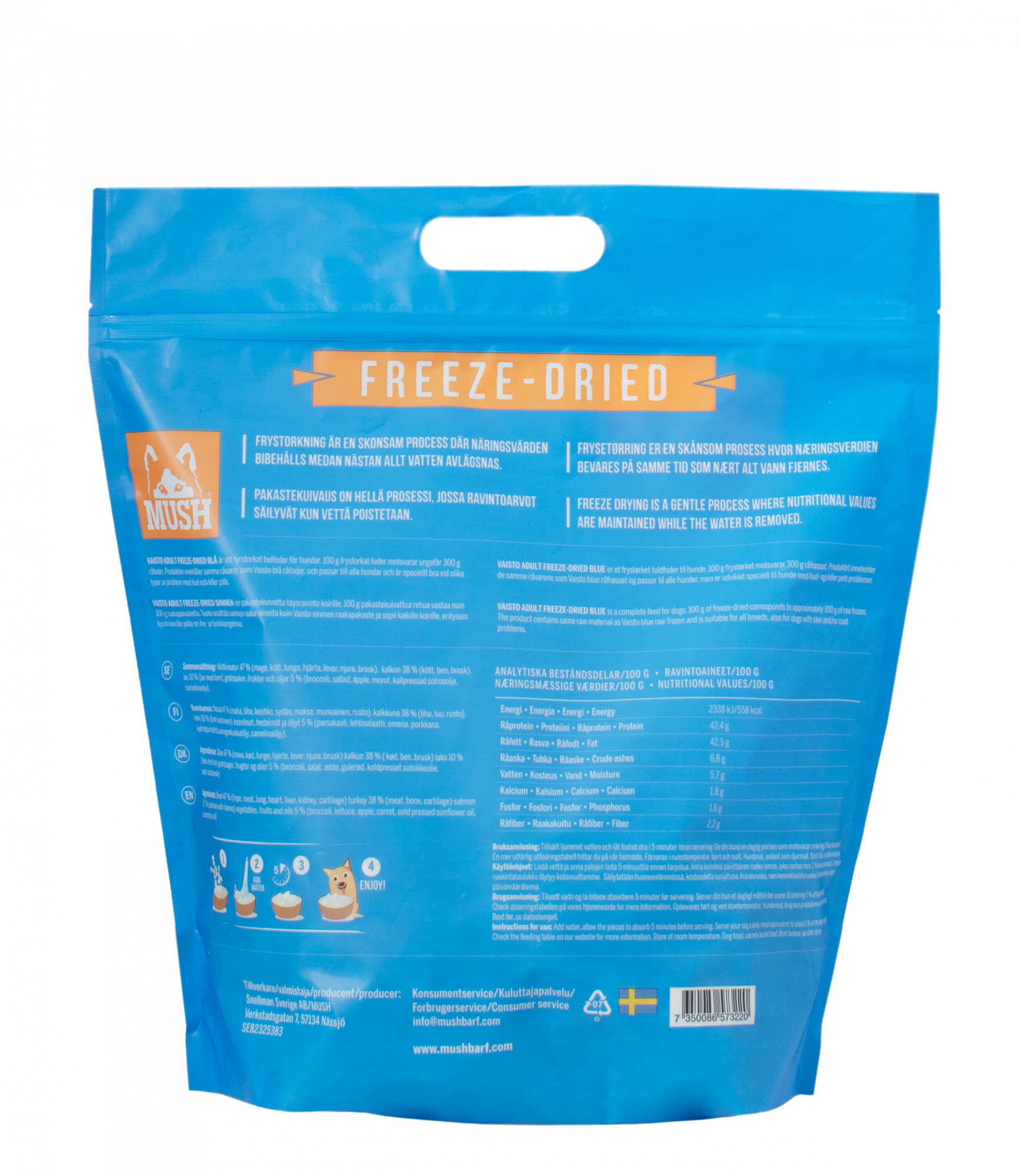 MUSH Vaisto Sininen Freeze-Dried 800 g