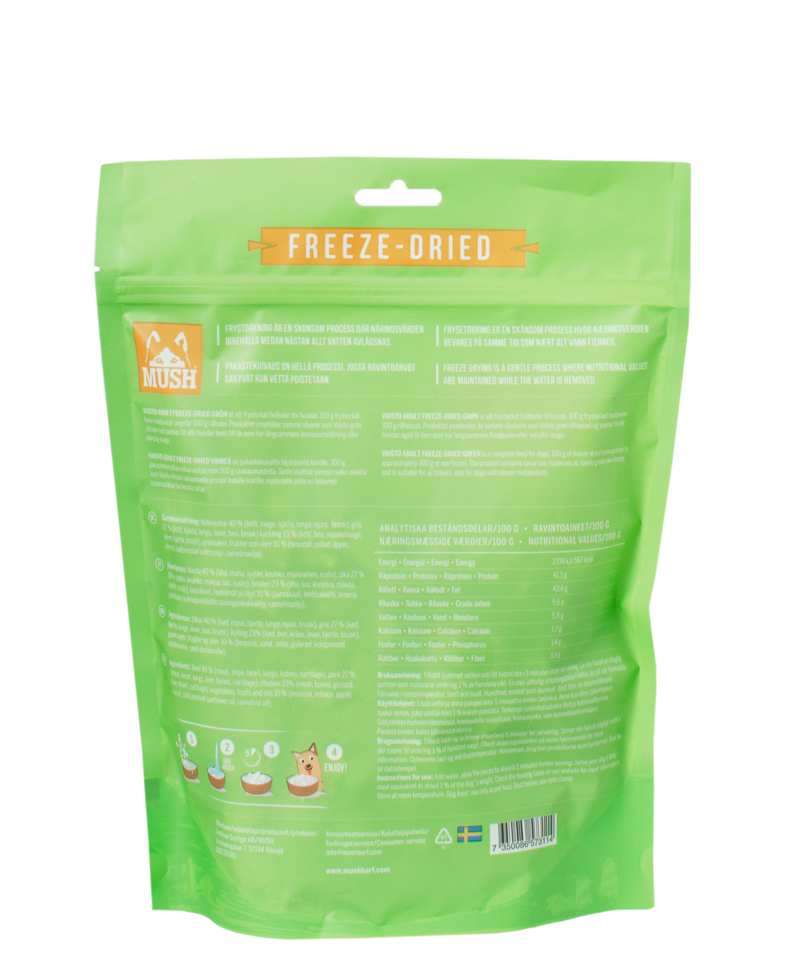 MUSH Vaisto Vihreä Freeze-Dried 250 g