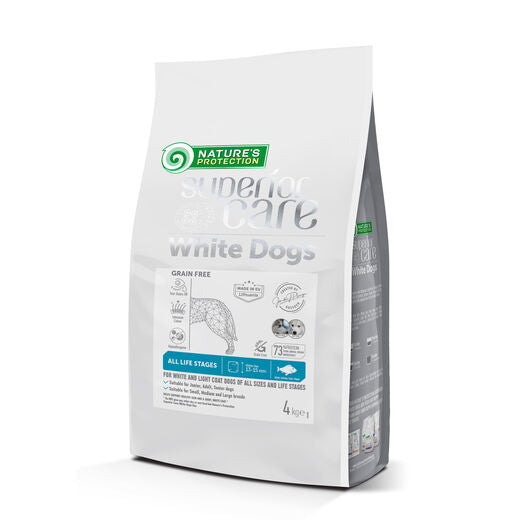 Nature's Protection Superior Care White Dogs Vaalea kala viljaton koiralle 4kg