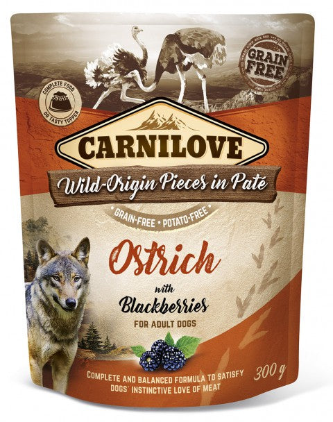 Carnilove Ostrich with Blackberries Paté for Adult koirille 300 g