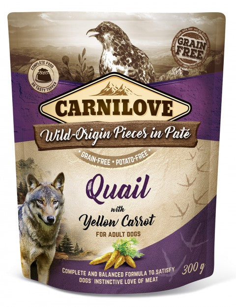 Carnilove Quail with Yellow Carrot Paté for Adult koirille 12 x 300 g