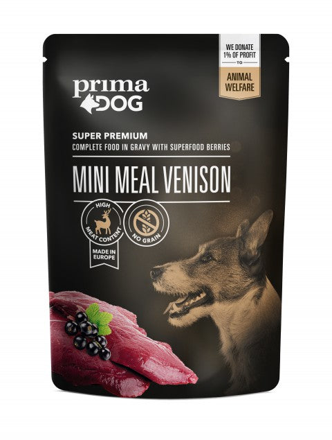 PrimaDog Mini Meal peuraa kastikkeessa 85 g