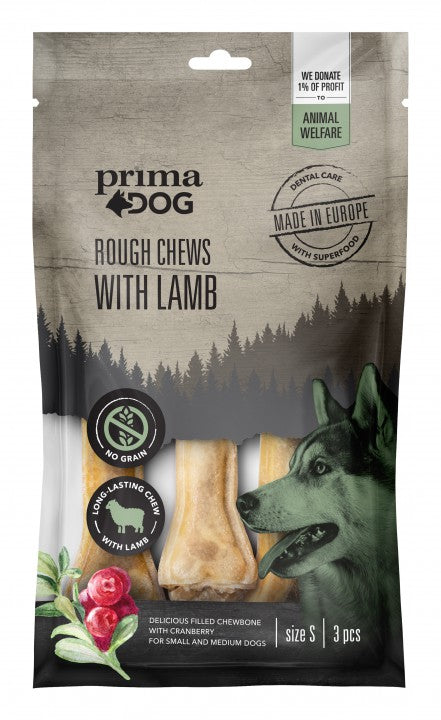 PrimaDog Rough Chews lammas-karpalo S 3 kpl