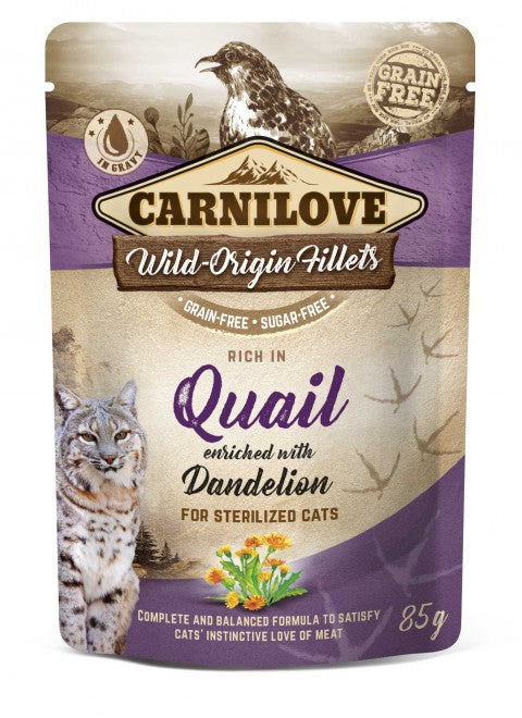 Carnilove Quail with Dandelion for Sterilized kissoille 24 x 85 g