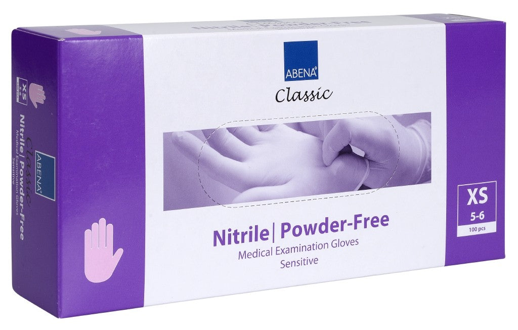 Abena Puuteriton Nitriili Tutkimuskäsine vaaleanpunainen 5-6 XS 100 kpl