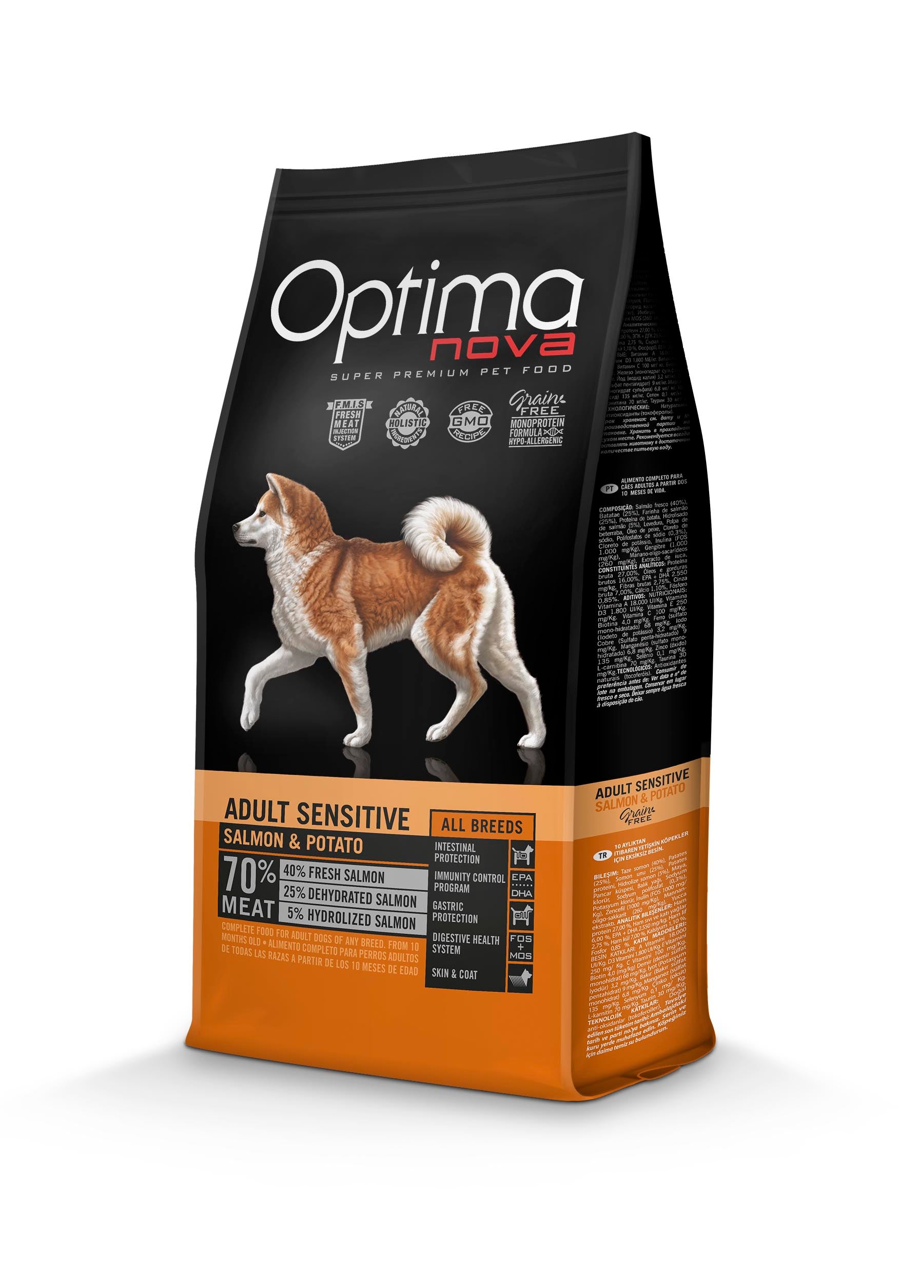 Optimanova Adult Sensitive salmon & potato koiralle 12 kg