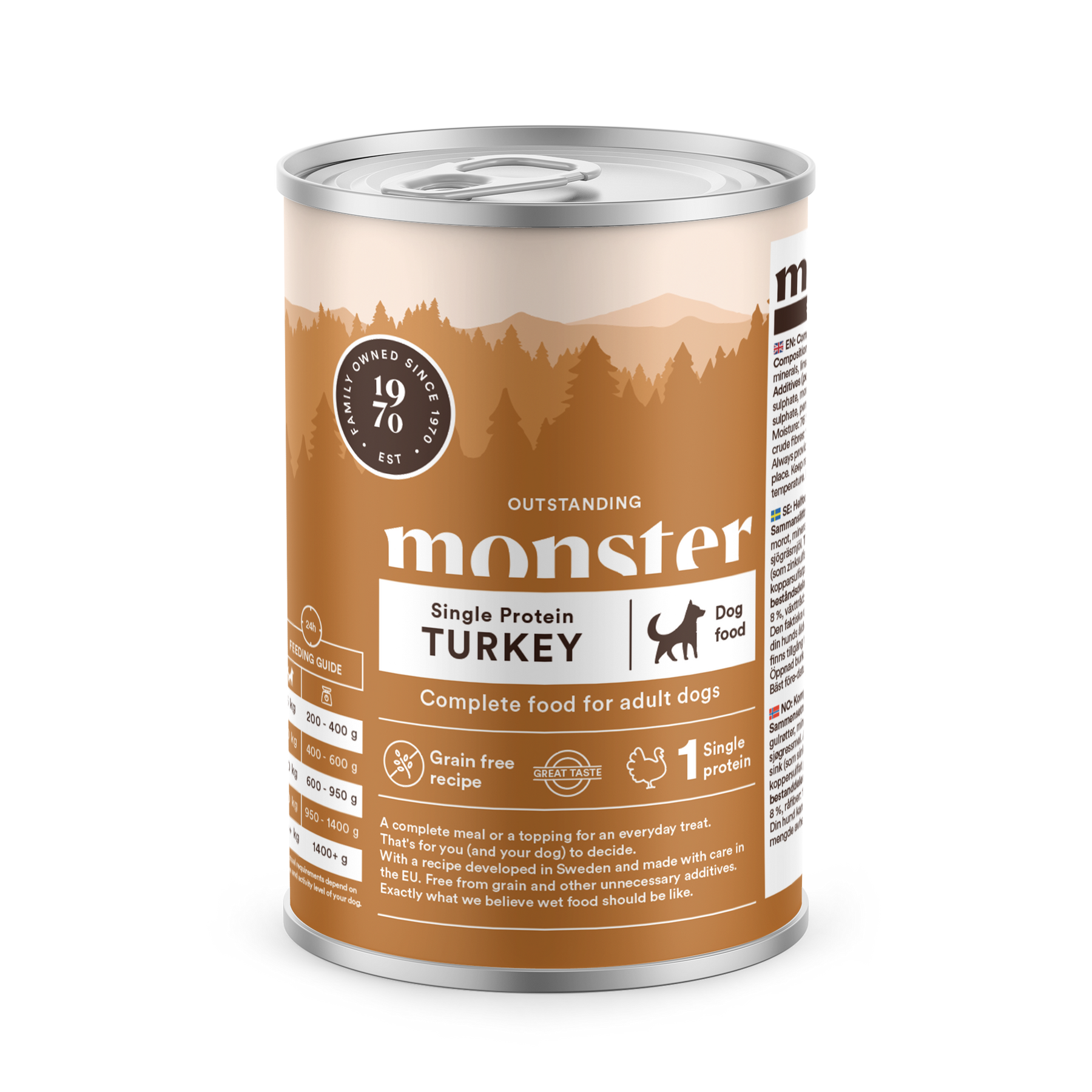 Monster Dog Adult Single Protein Turkey koiralle 6 x 400 g