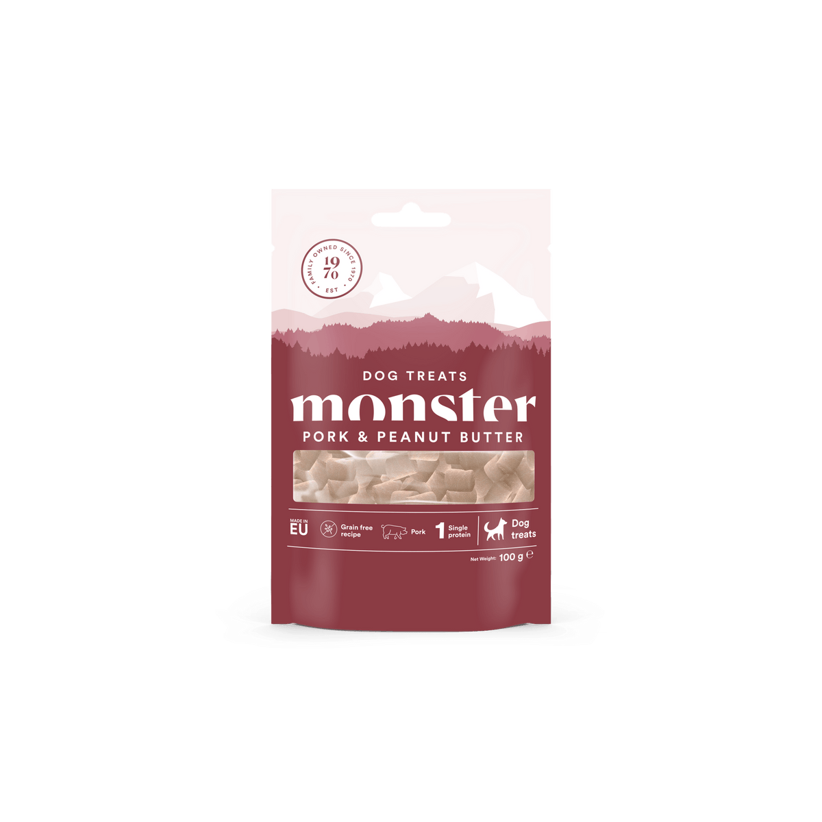 Monster Dog Treats Pork & Peanut Butter koiralle 100 g