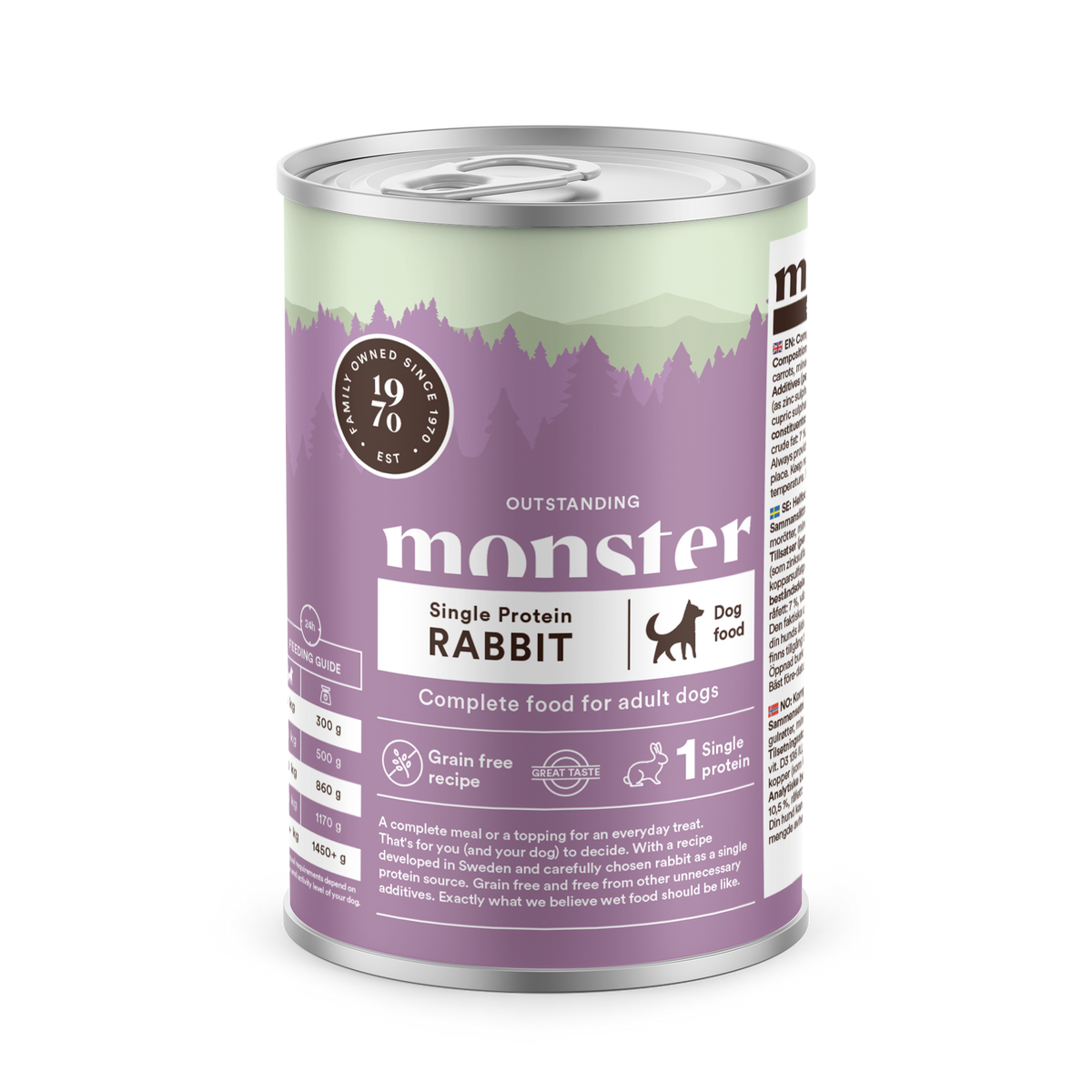Monster Dog Adult Single Protein Rabbit koiralle 400 g MAISTELUPAKKAUS