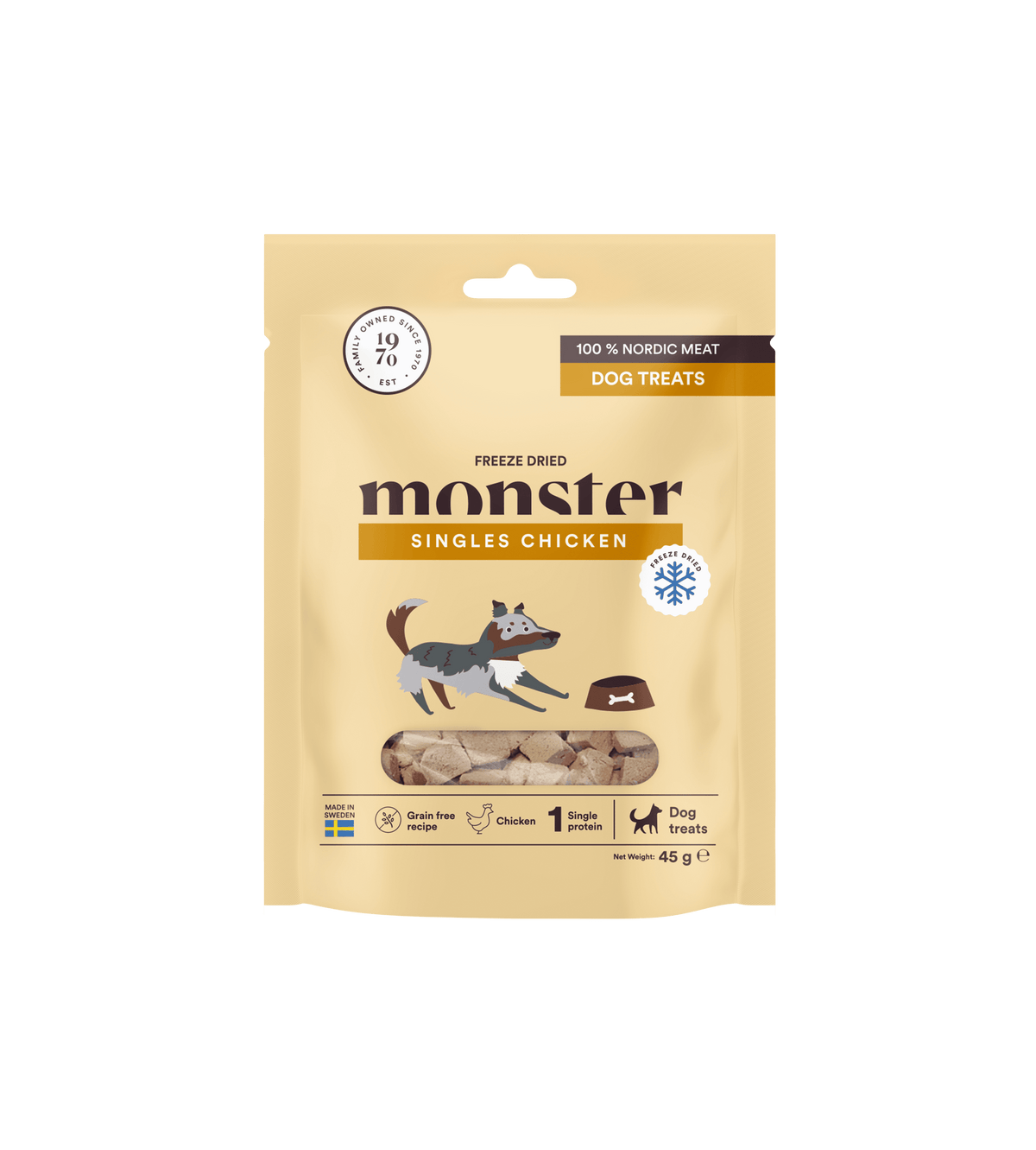 Monster Dog Freeze Dried Treats Chicken koiralle 45 g