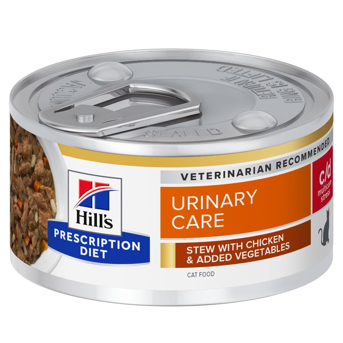 Hill's c/d Urinary Care Stress with Chicken & Vegetables muhennos kissalle 82 g MAISTELUPAKKAUS