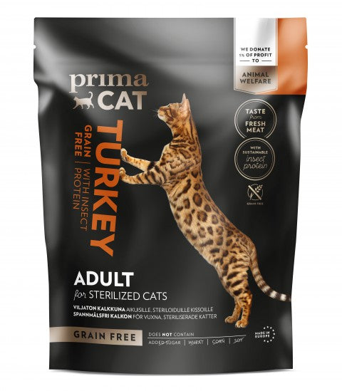 PrimaCat Viljaton Kalkkuna steriloiduille aikuisille kissoille 1,4 kg