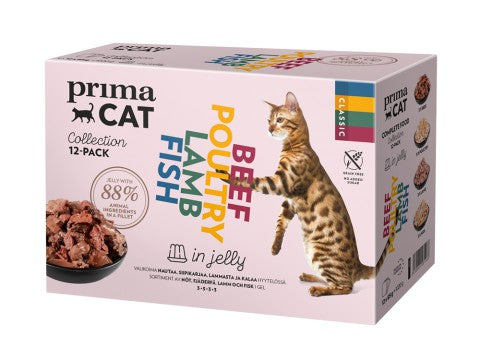 PrimaCat Classic Hyytelölajitelma kissoille 12 x 85 g