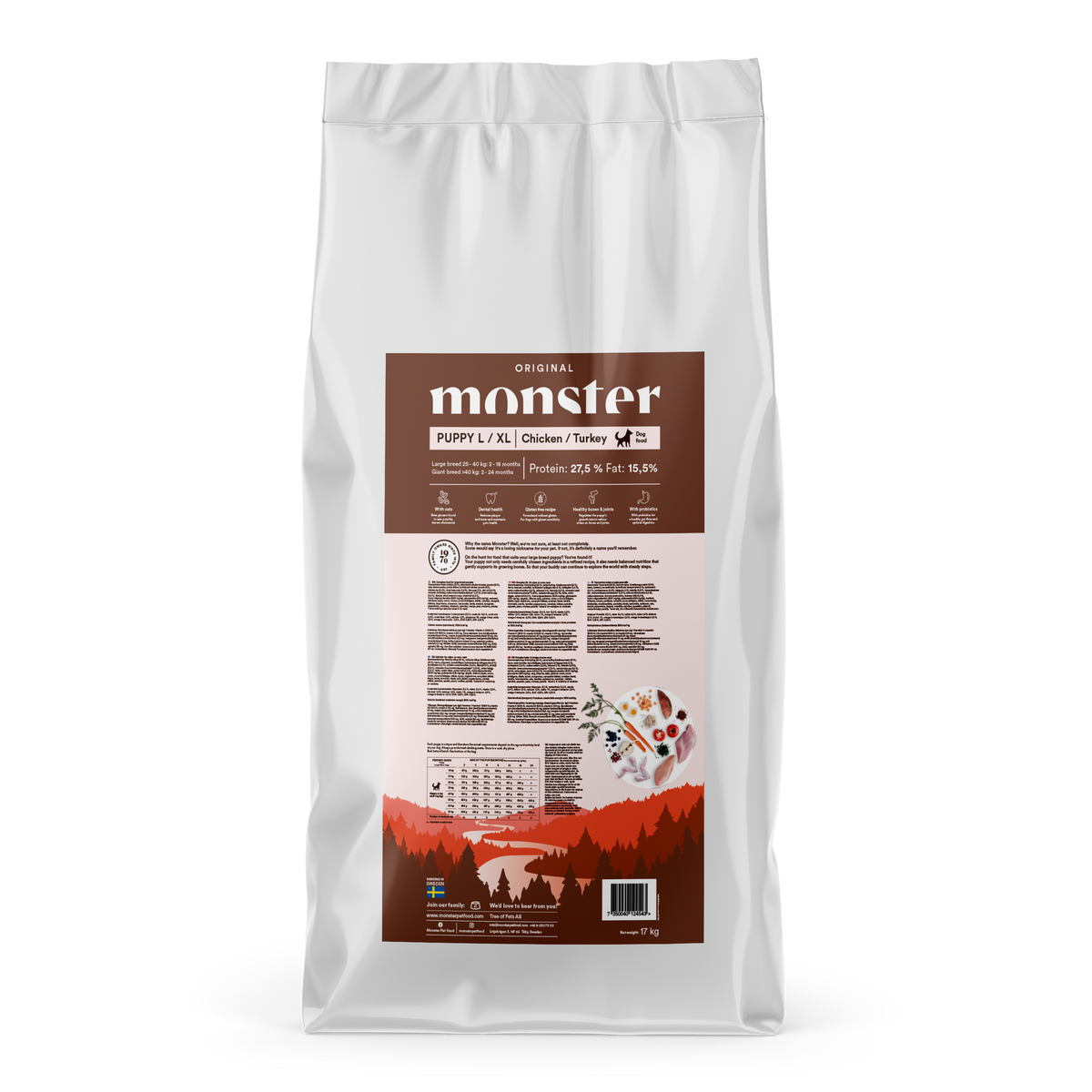 Monster Dog Original Puppy L/XL Chicken-Turkey koiralle 17 kg