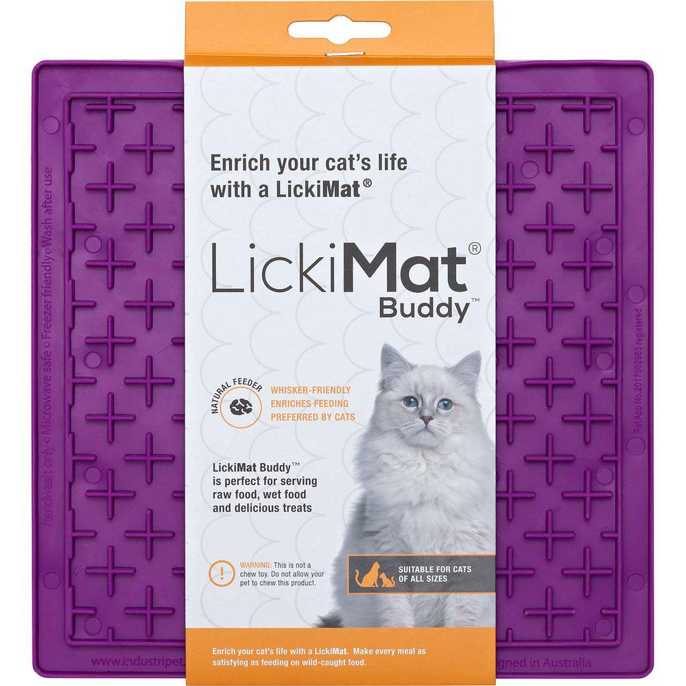 LickiMat Buddy aktivointimatto kissalle lila 20 cm x 20 cm