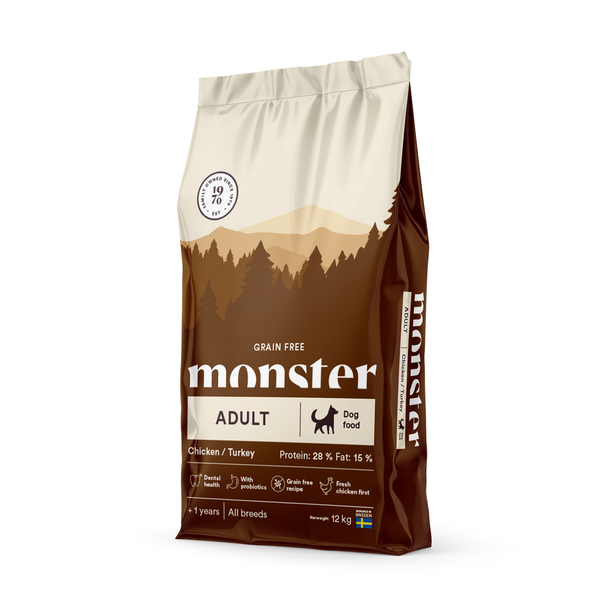Monster Dog Grain Free Adult All Breed Chicken-Turkey koiralle 17 kg