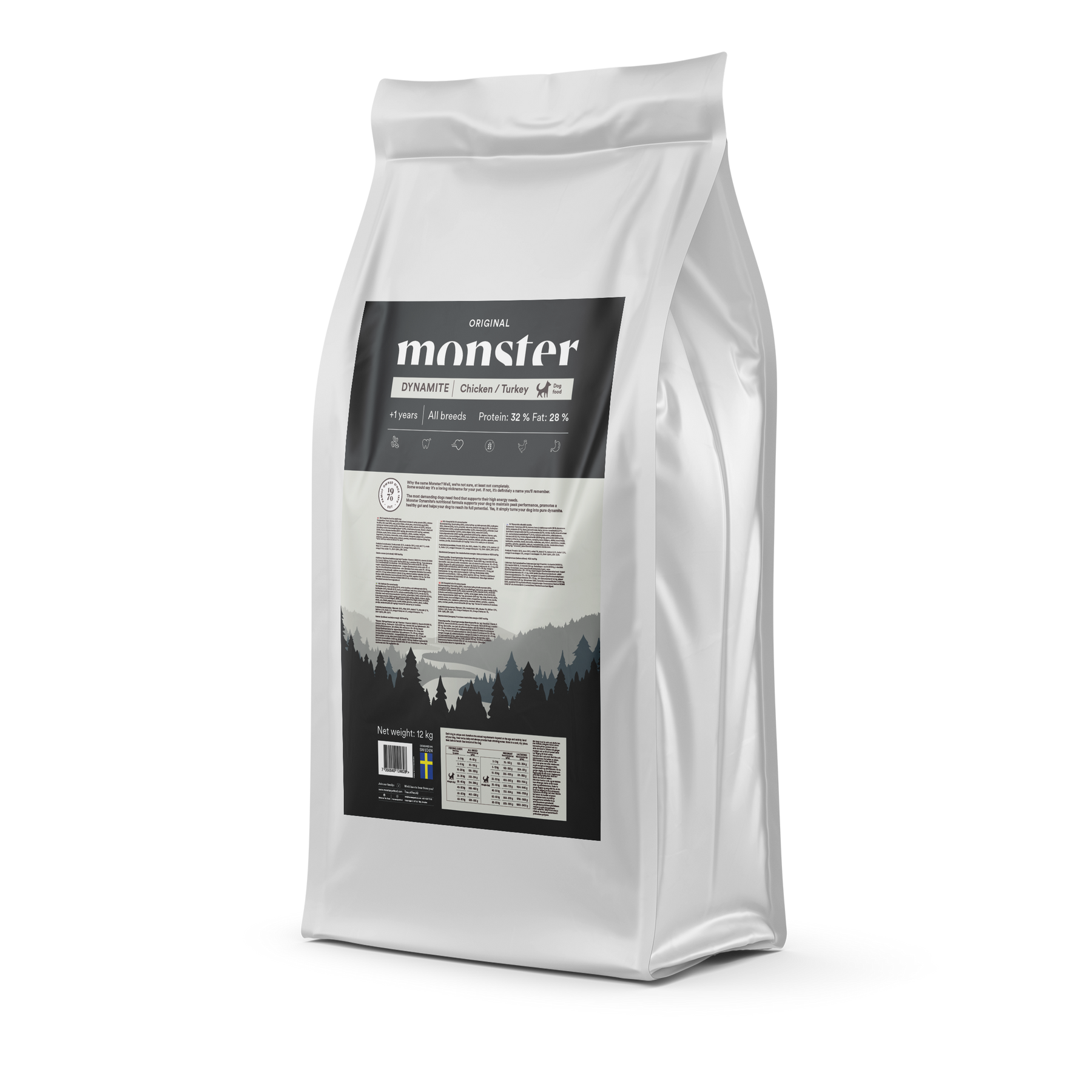 Monster Dog Original Dynamite Chicken-Turkey koiralle 12 kg RIKKOONTUNUT