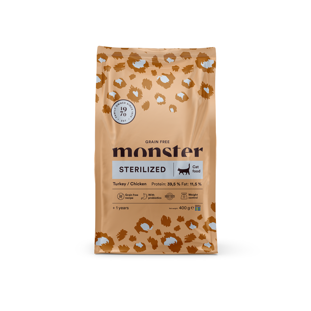 Monster Cat Grain Free Sterilized Turkey-Chicken kissalle 400 g