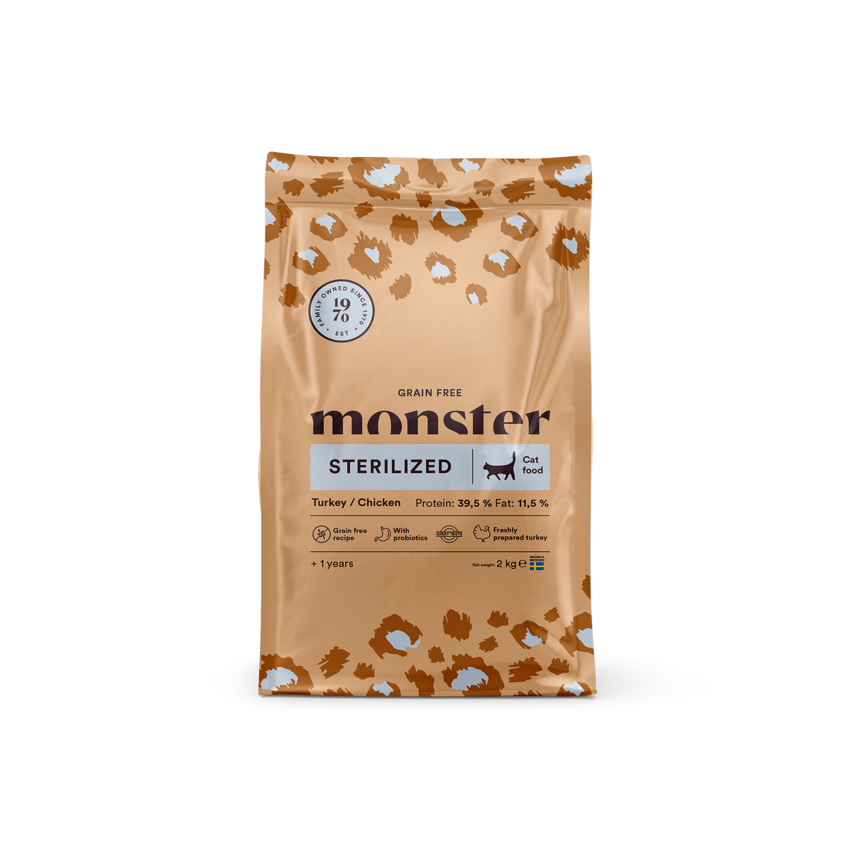 Monster Cat Grain Free Sterilized Turkey-Chicken kissalle 2 kg