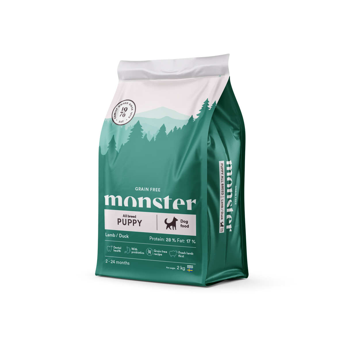 Monster Dog Grain Free Puppy All Breed Lamb-Duck koiralle 2 kg
