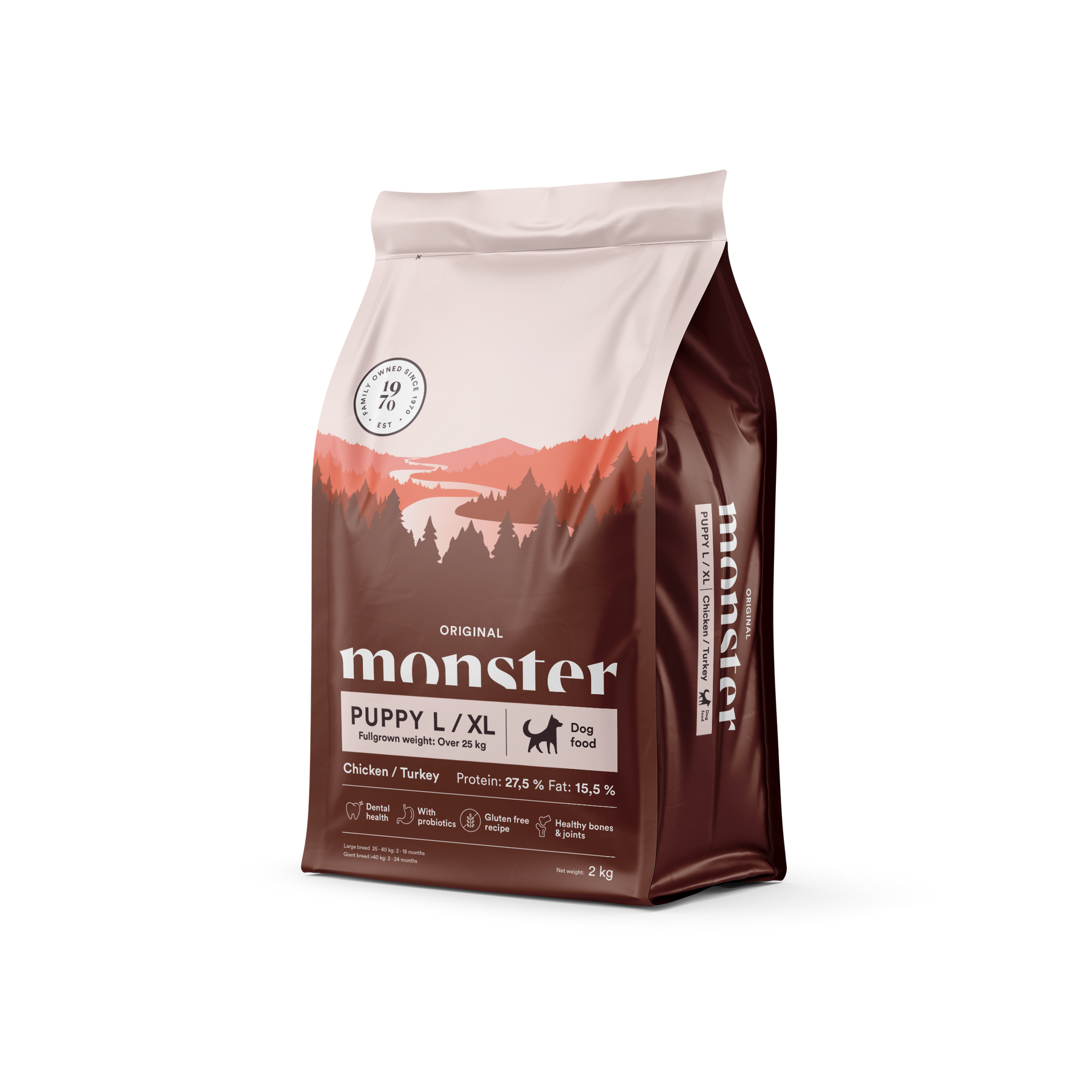 Monster Dog Original Puppy L/XL Chicken-Turkey koiralle 2 kg
