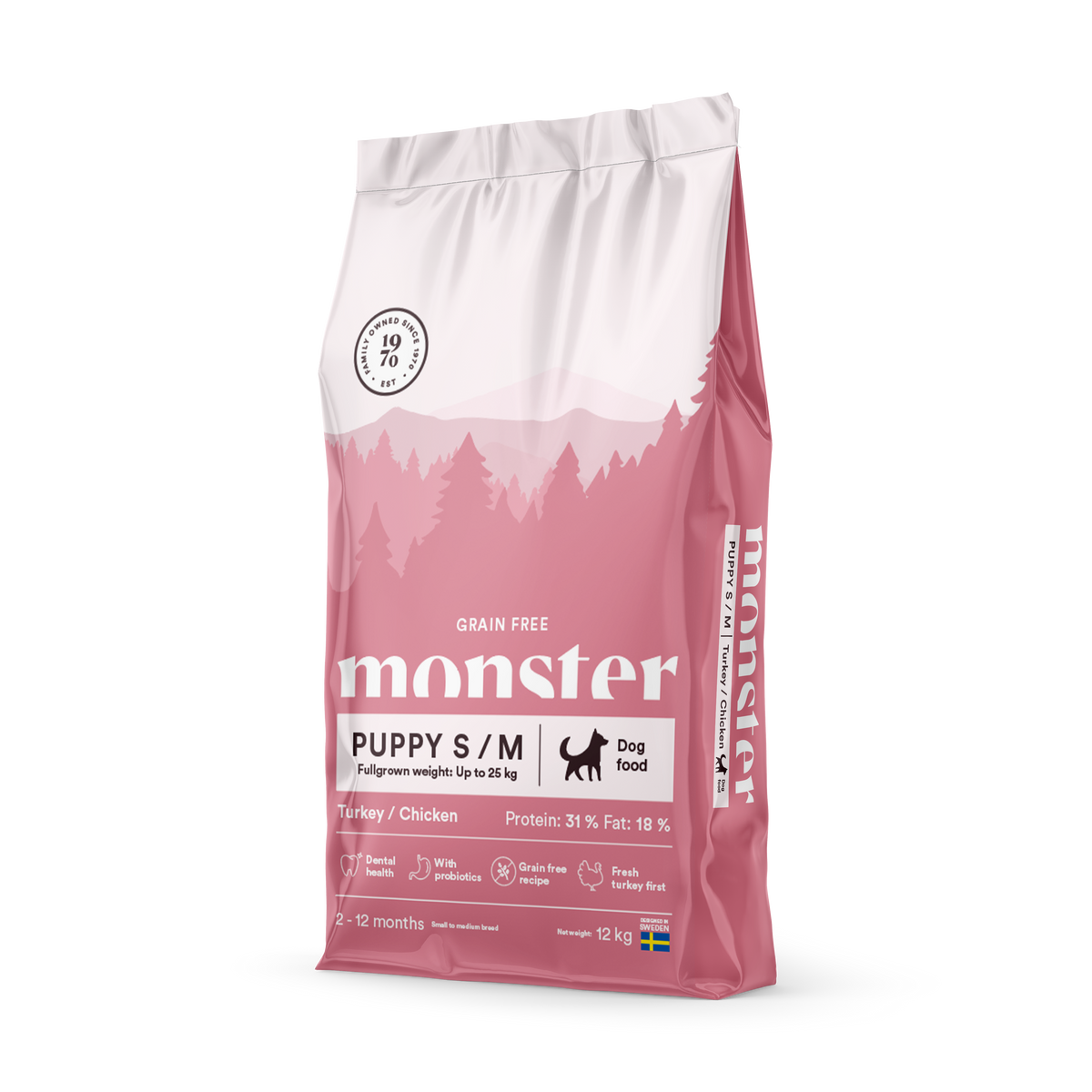 Monster Dog Grain Free Puppy S/M Turkey-Chicken koiralle 12 kg