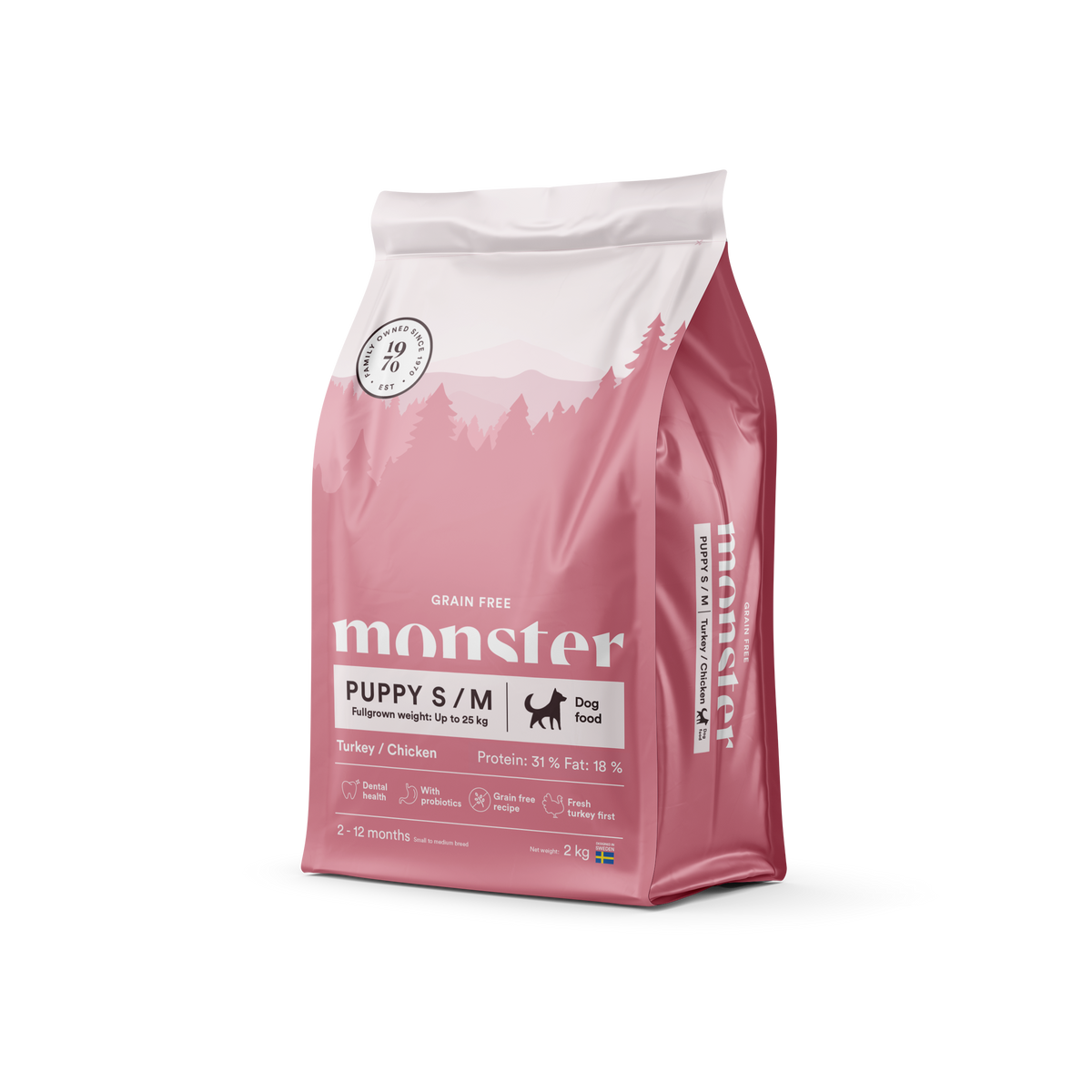 Monster Dog Grain Free Puppy S/M Turkey-Chicken koiralle 2 kg