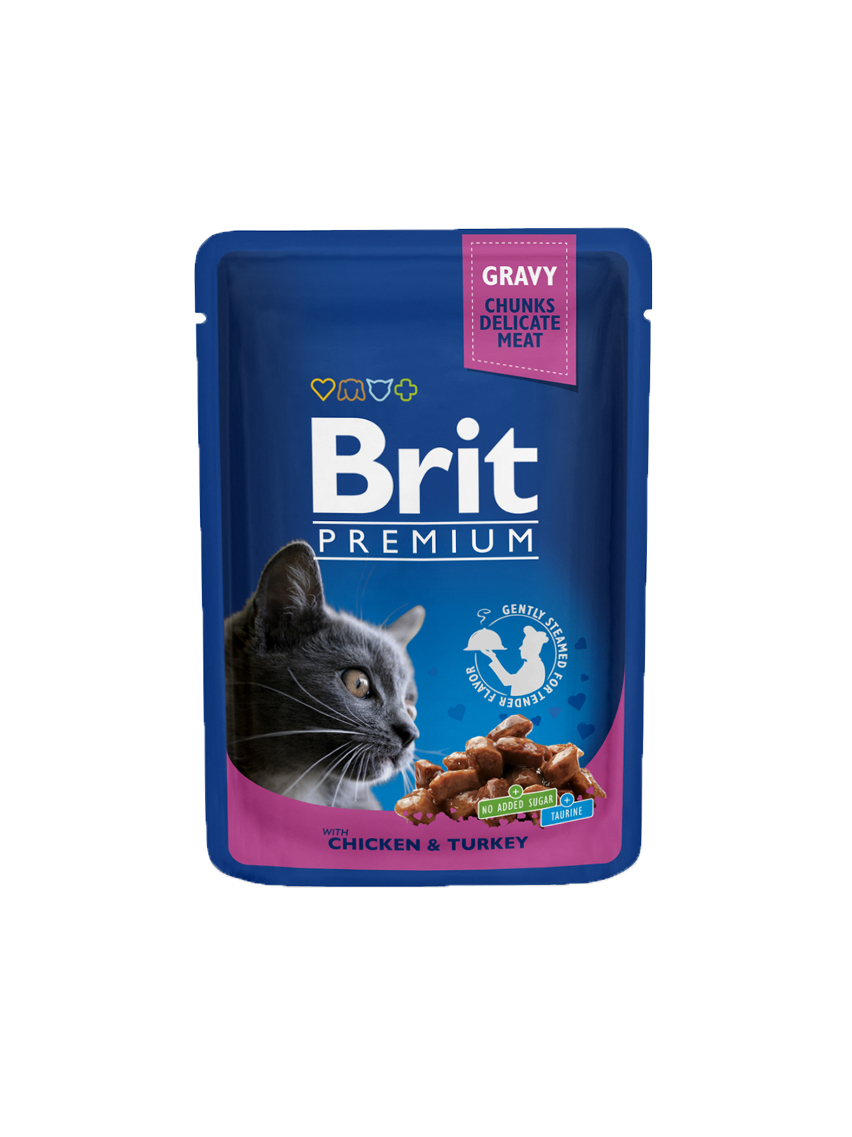 Brit Premium Cat Kana-kalkkuna kastikkeessa 24 x 100 g
