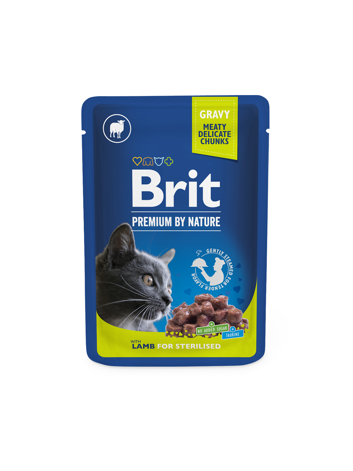 Brit Premium by Nature Lammasta kastikkeessa steriloiduille kissoille 100 g