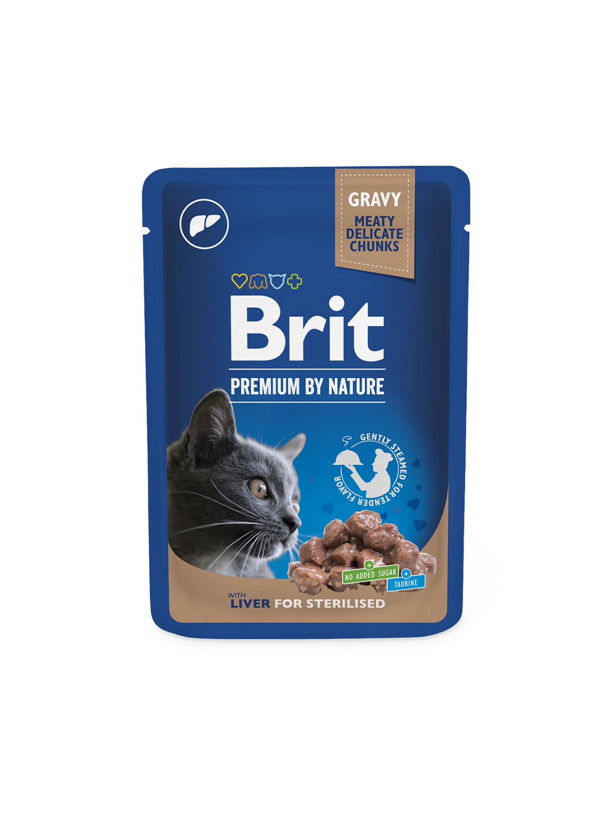 Brit Premium by Nature Maksaa kastikkeessa steriloiduille kissoille 100 g