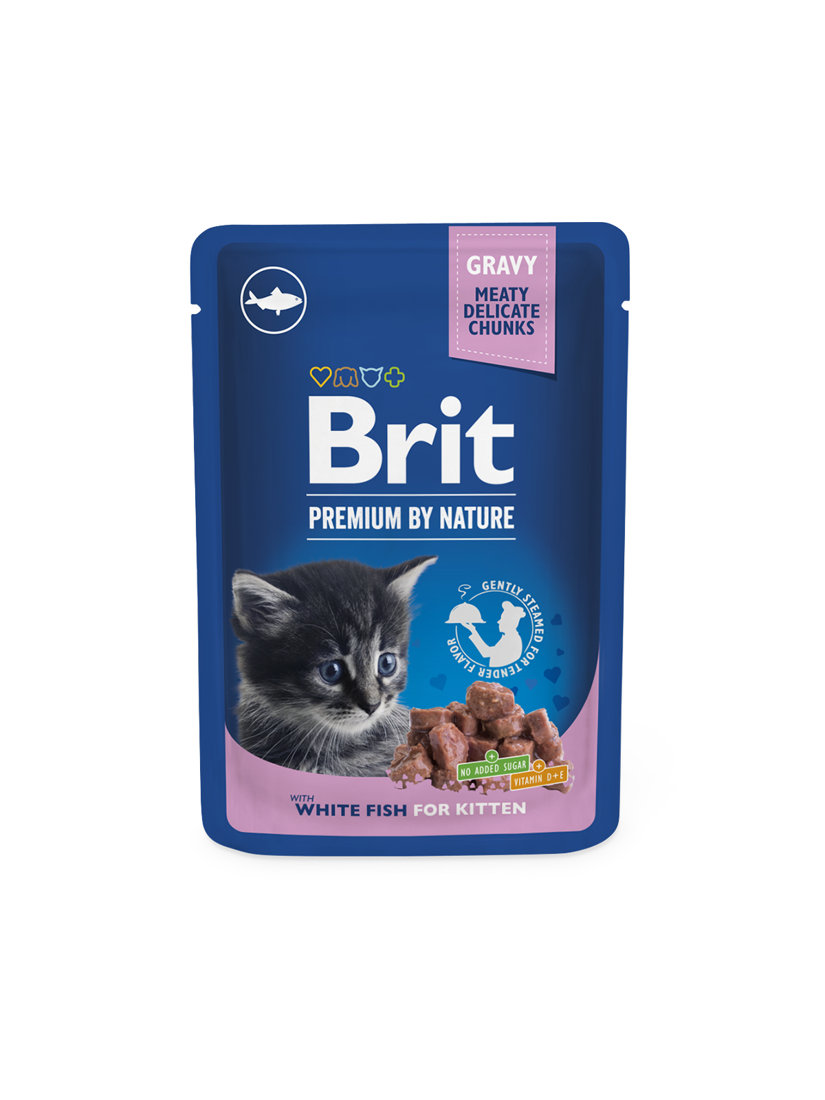 Brit Premium by Nature Valkoinen Kala kastikkeessa kissanpennuille 24 x 100 g