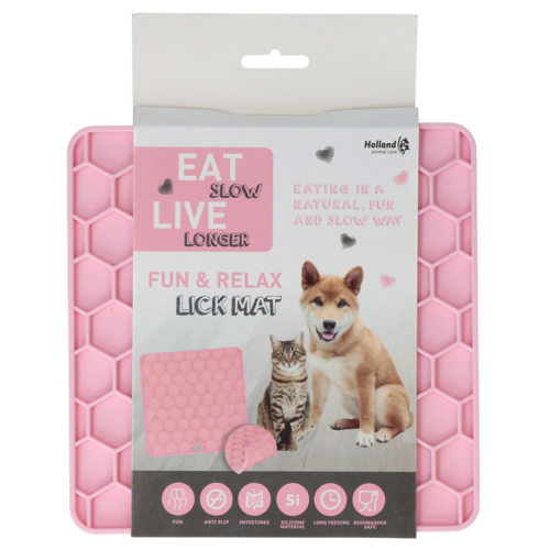 Eat Slow Live Longer Fun & Relax Lick Mat nuolumatto pinkki