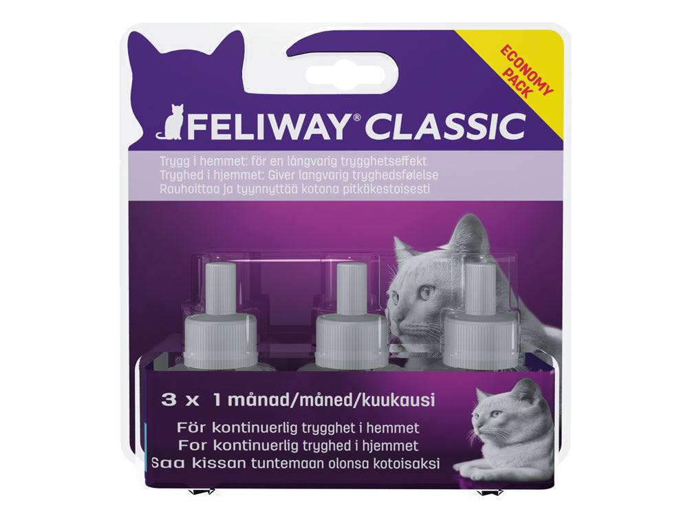Feliway Classic feromoniliuos vaihtopullo kissalle 3 x 48 ml SÄÄSTÖPAKKAUS