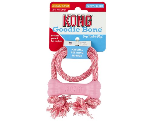 Kong Puppy Goodie Bone köydellä XS pinkki