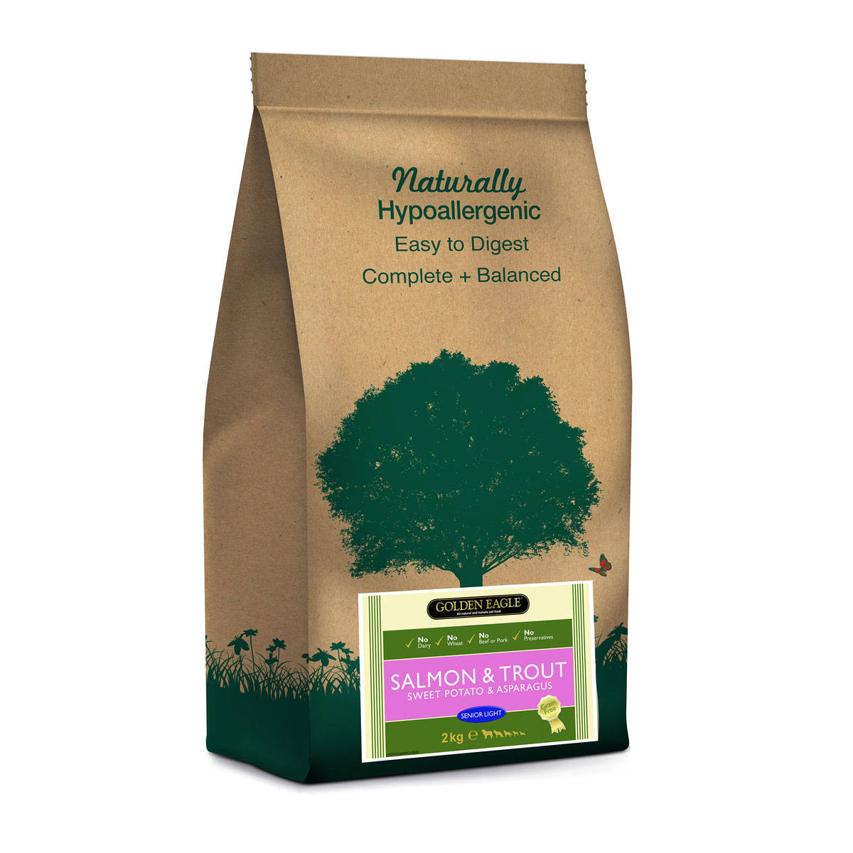 Golden Eagle Naturally Grainfree Senior Salmon & Trout koiralle 2 kg