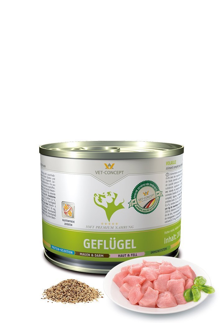 Vet Concept Koiramenu Geflügel Siipikarja 200 g