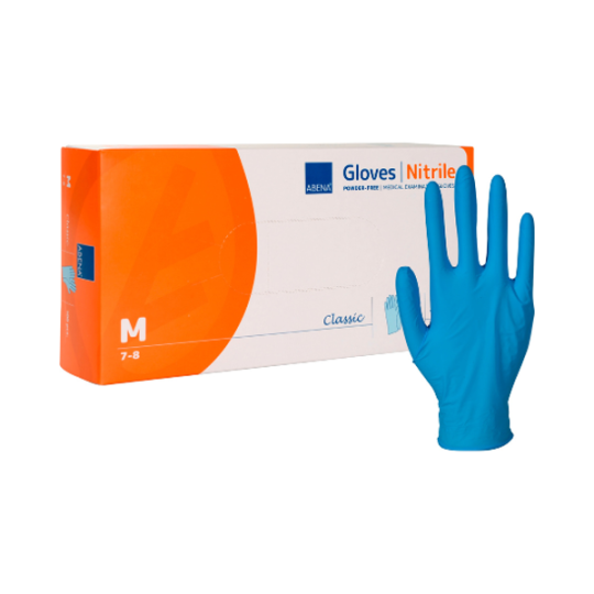 Abena Puuteriton Nitriili Tutkimuskäsine sininen 7-8 M 100 kpl