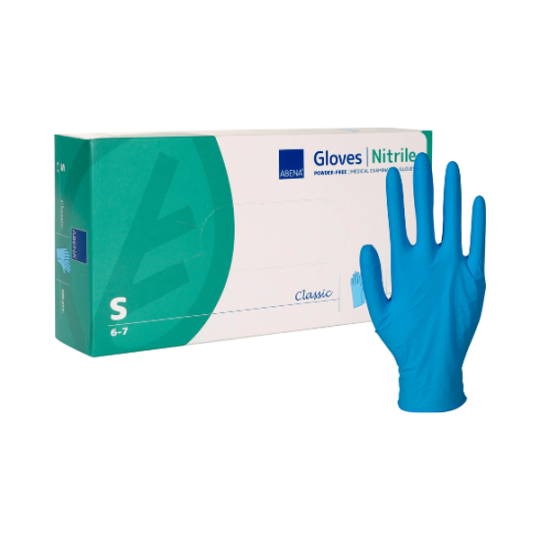 Abena Puuteriton Nitriili Tutkimuskäsine sininen 6-7 S 100 kpl