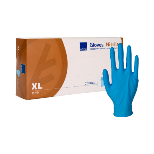 Abena Puuteriton Nitriili Tutkimuskäsine sininen 9-10 XL 100 kpl