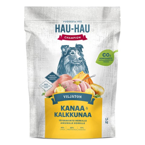 Hau-Hau Champion Viljaton kanaa ja kalkkunaa 1,5 kg