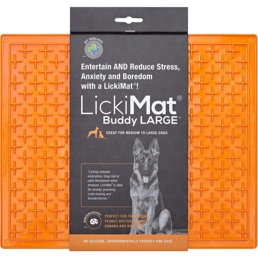LickiMat Buddy Aktivointimatto Large oranssi 28 cm x 28 cm