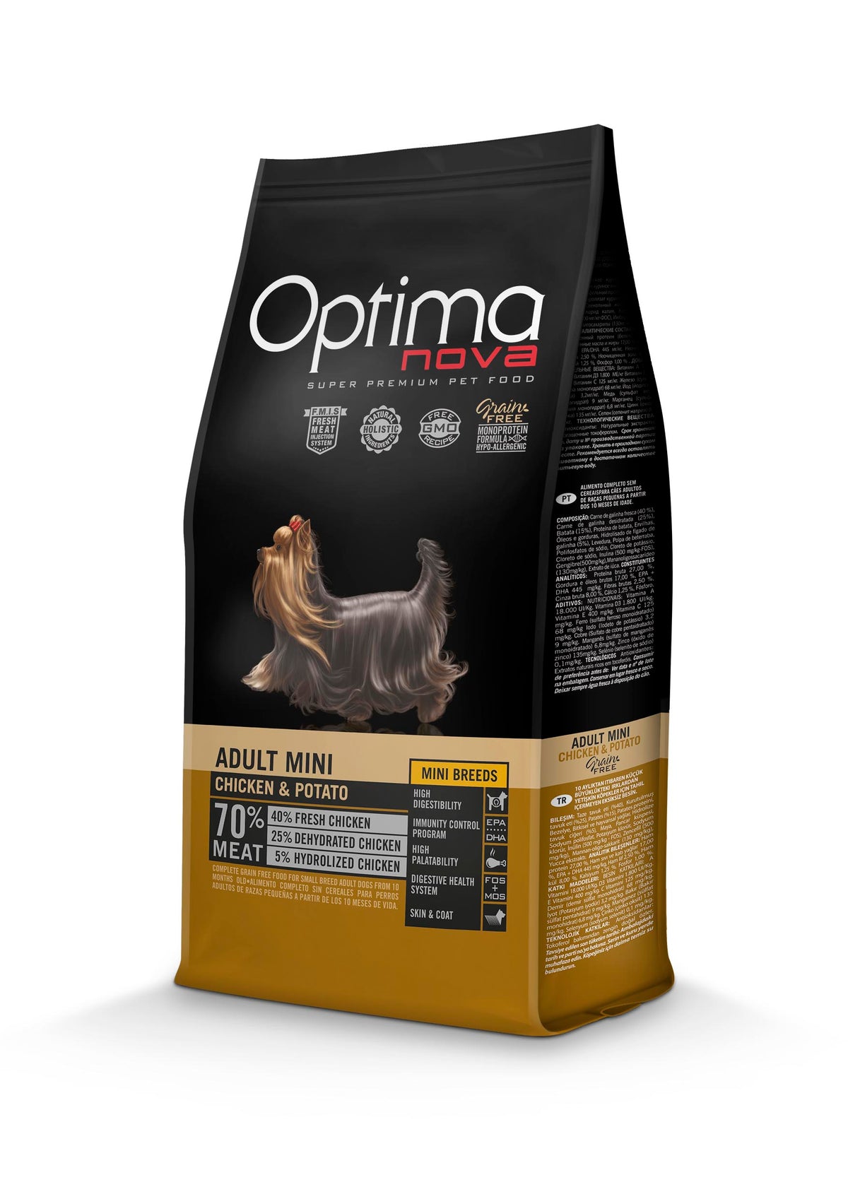 Optimanova Adult Mini chicken & potato koiralle 2 kg