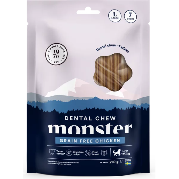 Monster Dental Chew Grain Free Chicken purutikku L koiralle 7 kpl