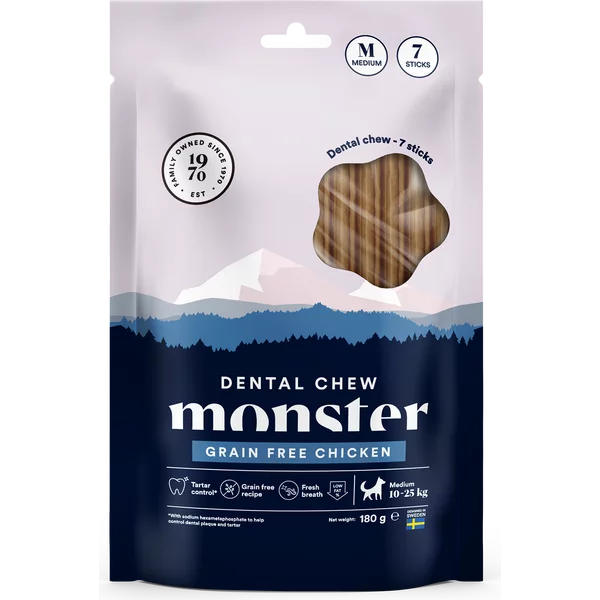 Monster Dental Chew Grain Free Chicken purutikku M koiralle 7 kpl