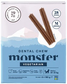 Monster Dental Chew Vegetarian purutikku M koiralle 28 kpl