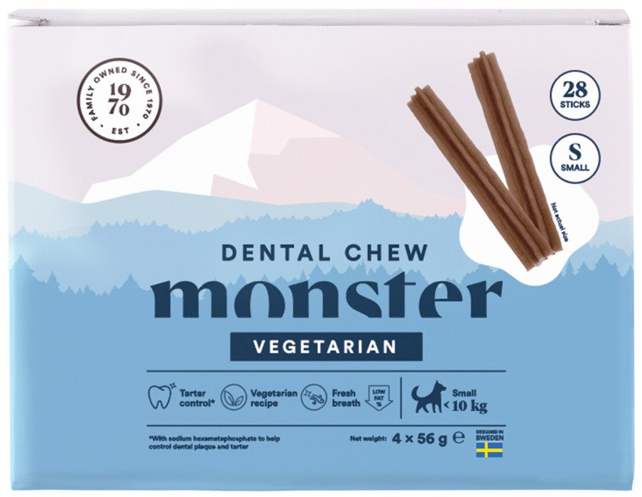 Monster Dental Chew Vegetarian purutikku S koiralle 28 kpl