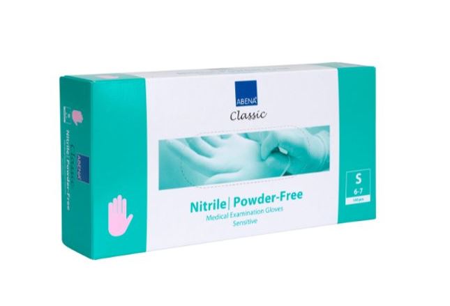 Abena Puuteriton Nitriili Tutkimuskäsine vaaleanpunainen 6-7 S 100 kpl