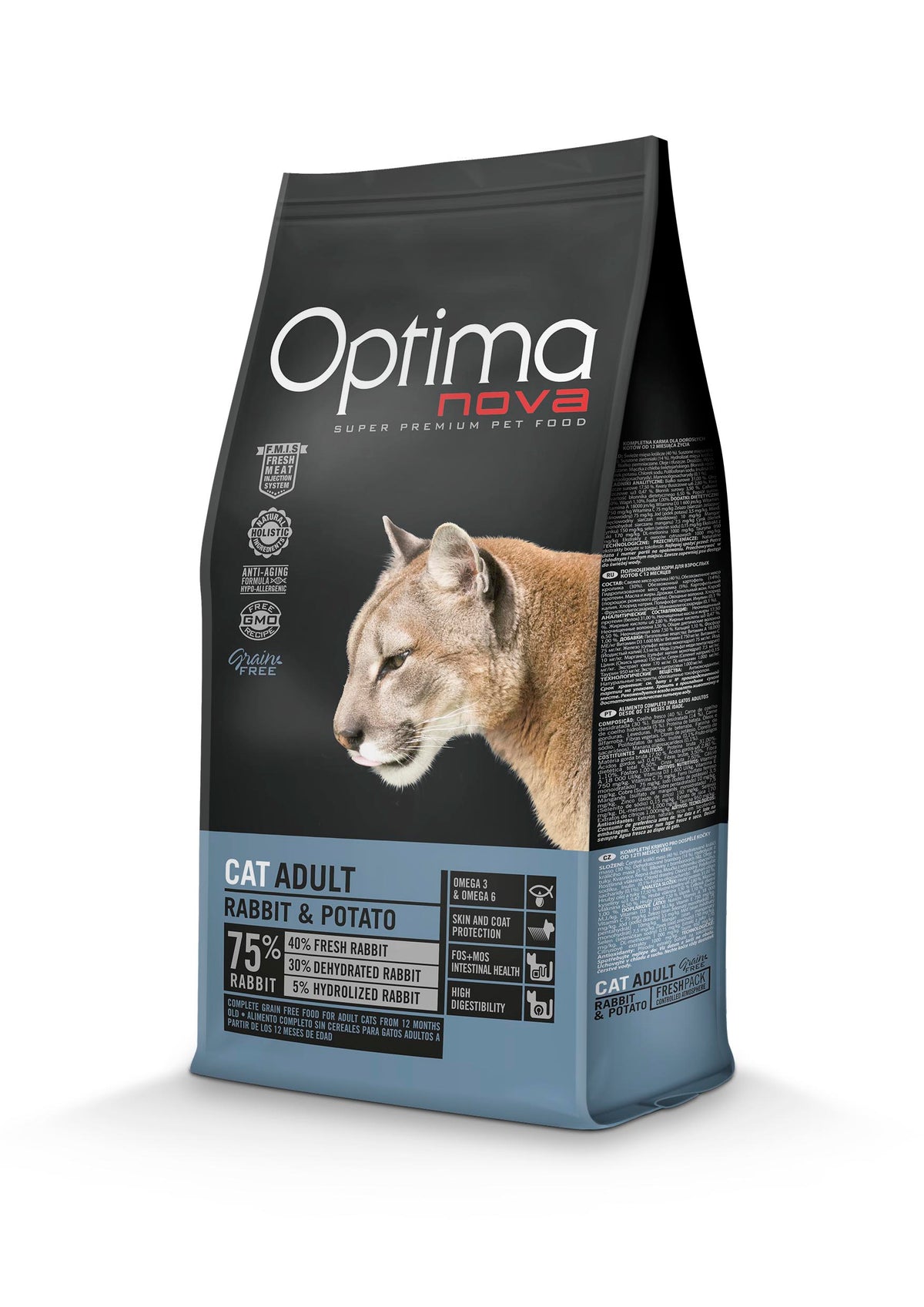 Optimanova Adult Grain Free rabbit & potato kissalle 2 kg