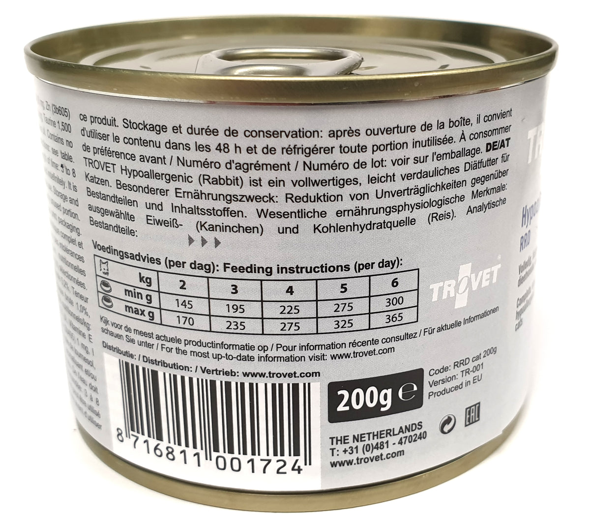 Trovet RRD Hypoallergenic Kani kissalle 200 g MAISTELUPAKKAUS