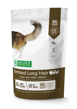 Nature's Protection Sterilised Long Hair Adult siipikarja kissalle 400 g PÄIVÄYSTARJOUS